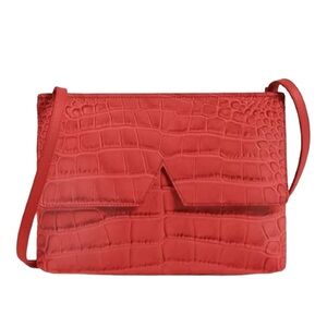 NEW Vince Sienna V Croc Embossed Crossbody Purse Bag
